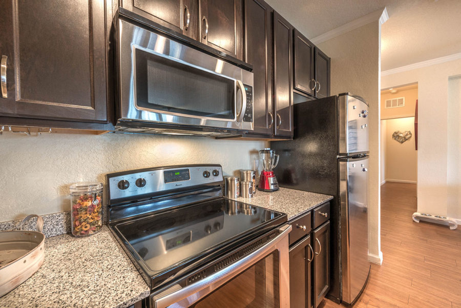 kitchen of an apartment at forum at tallahassee