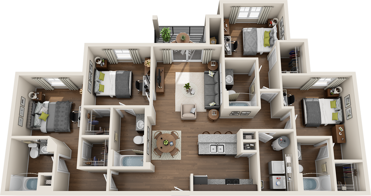d3 example floor plan at forum at tallahassee student apartments